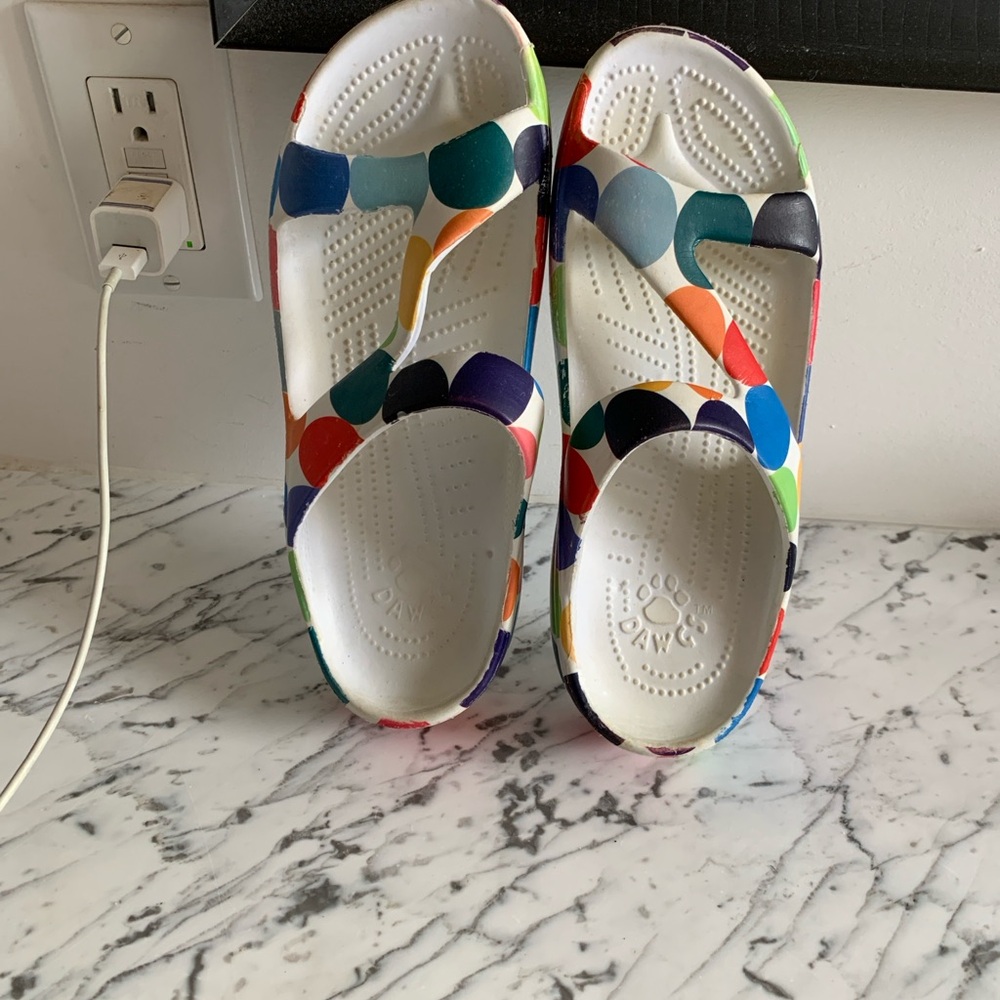 Dawgs Sandals with Multicolor Polka Dots